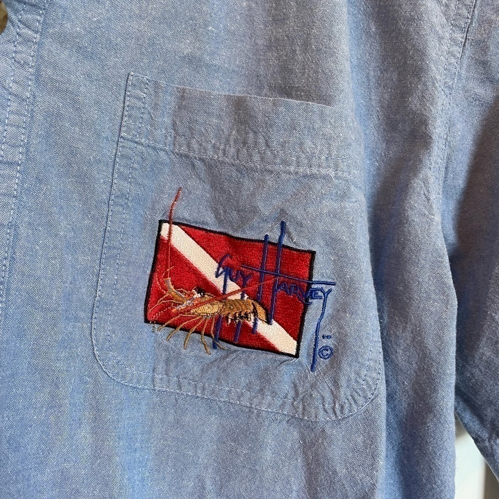 AFTCO Denim Button Down Shirt - Picture 5 of 8